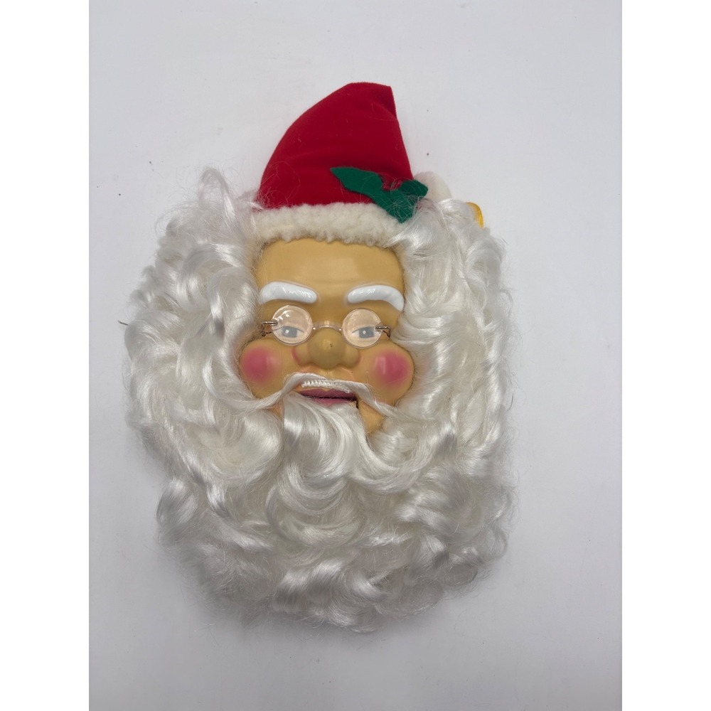 Vintage Christmas Gemmy Singing Santa Head with Moving Lips, Sings Songs Works